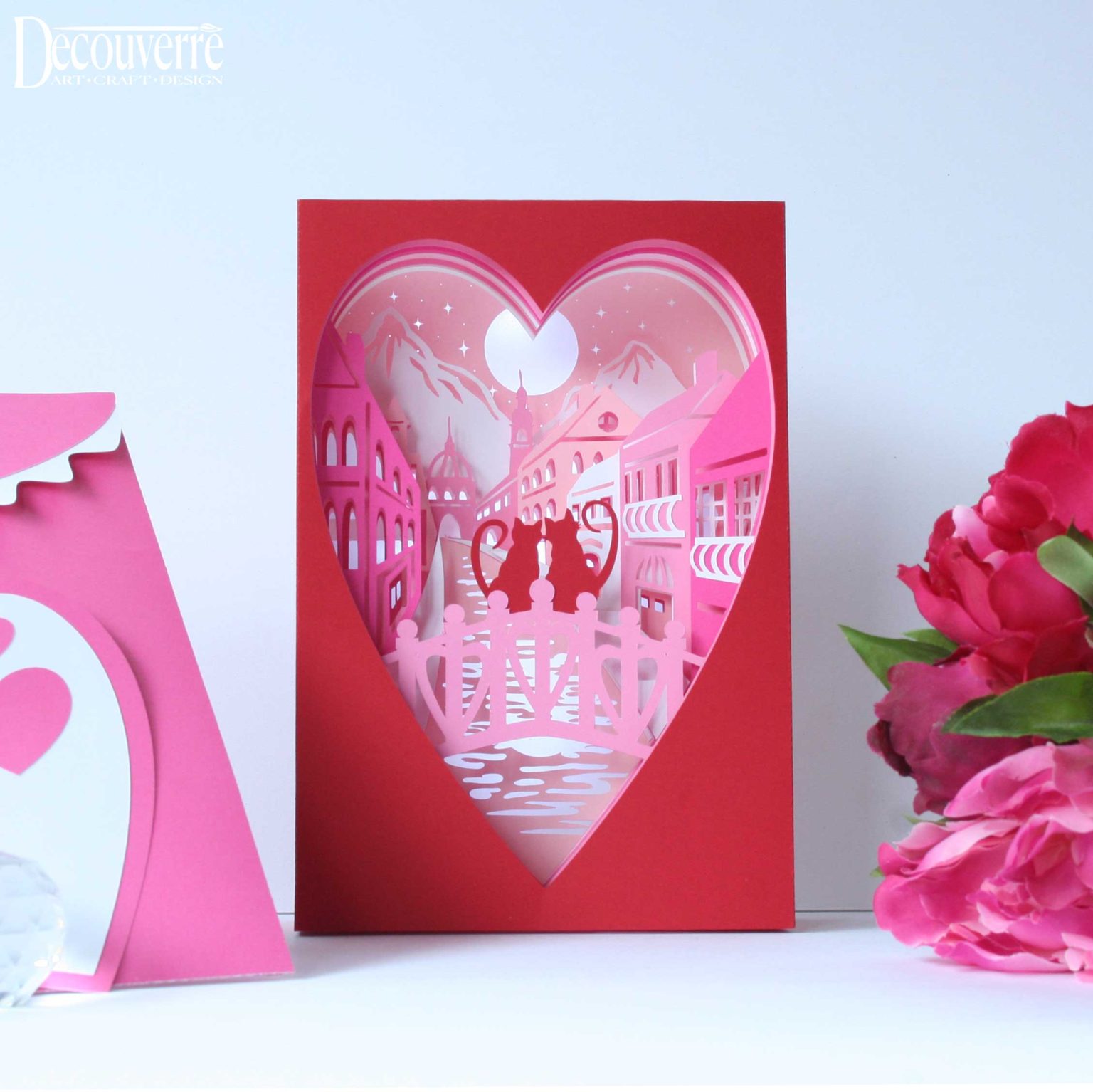 Valentine's Day Box Card 3D SVG File - Decouverre