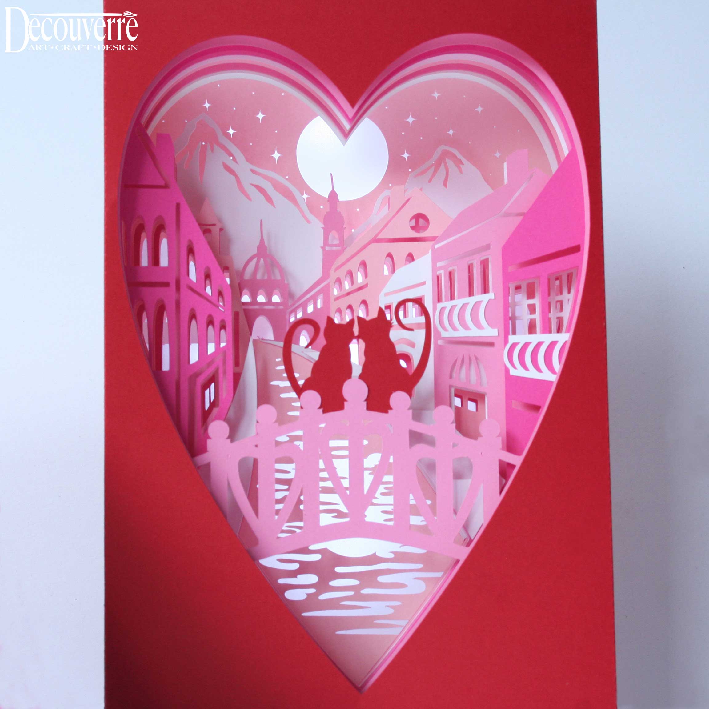 Download Valentine's Day Shadow Box Card 3D SVG File - Decouverre